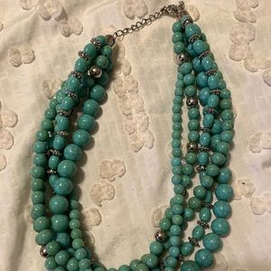 Turquoise beaded statement necklace